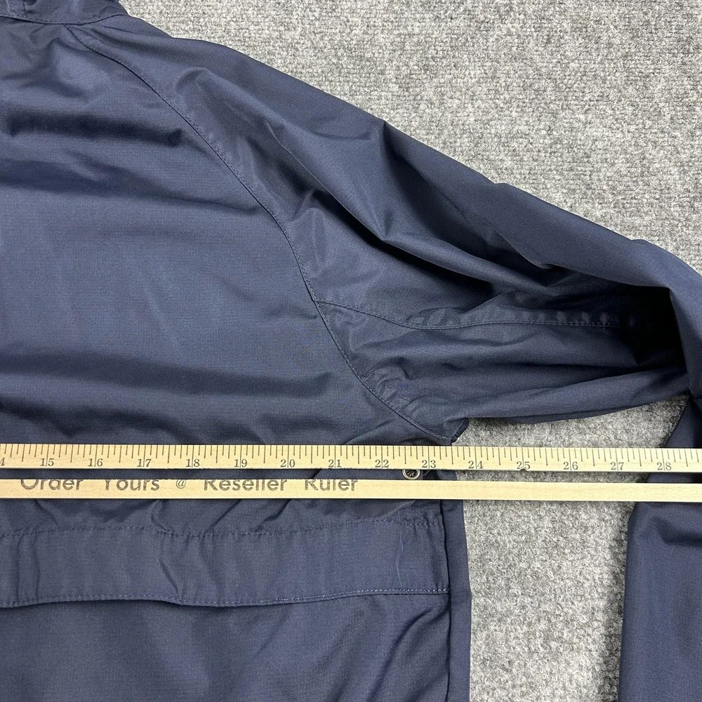 Eddie‎ Bauer Sport Jacket Mens Medium Blue Hooded Full Zip Windbreaker Shell